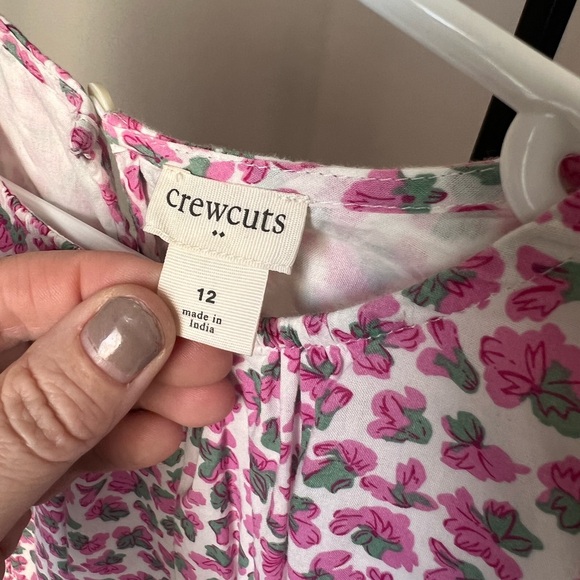Crewcuts Pink and Green Floral Dress girls size 12 j crew - Picture 3 of 4